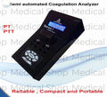 Medical store Sensa 1 semi-automated coagulation analyzer with PT/PTT testing capabilities. Black, compact, and portable device with LCD screen.